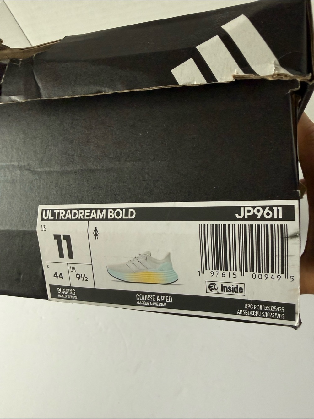 Adidas Ultradream Bold Running Sneakers Women’s Size 11 White Yellow JP9611 New - Picture 2 of 11